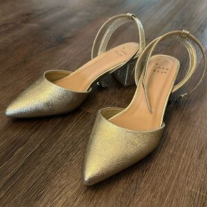 Women’s Ankle Wrap Gold Heels